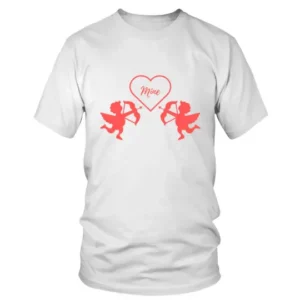 2 mans with Wings and Arrow Heart Mine T-shirt