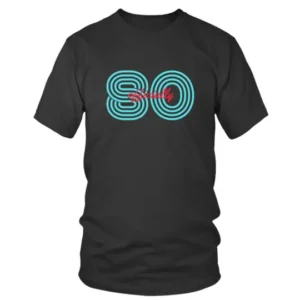 80 Officially in Retro Style Red and Blue T-shirt