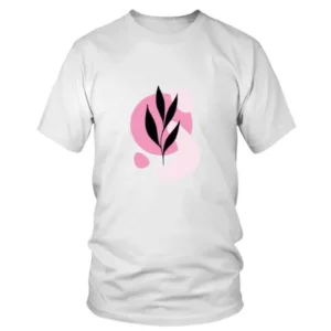 Abstract Flower in Black and Pink Color T-shirt