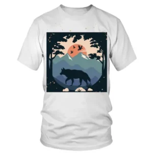 Birds Wolf and Beautiful Natural Scenery T-shirt