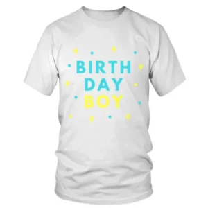 Birthday Boy in Blue and Light Mustard Color T-shirt