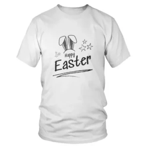 Black and White Happy Easter with Ears and Stars T-shirt