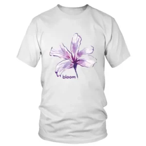 Bloom Purple Flower Painting Style T-shirt