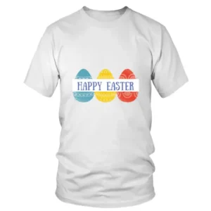 Blue Yellow Red Colored Three Happy Easter Eggs T-shirt