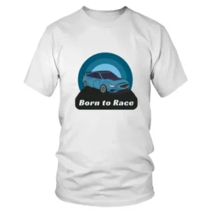 Born To Race with Blue Car T-shirt