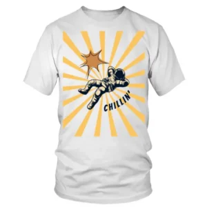 Chillin Astronaut in Retro Style T-shirt