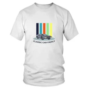 Classic Car Family in Multiple Colors Background T-shirt