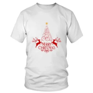 Dears with Simple Red Christmas Tress T-shirt