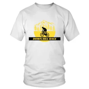Down Hill Race with Cycle and Mountains T-shirt