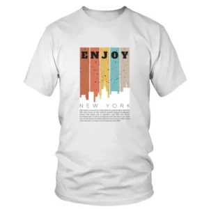 Enjoy New York in Vintage Style with Black Text T-shirt