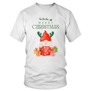 Eyes Covered Santa with Gifts Merry Christmas T-shirt