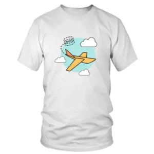 Flying Airplane in Clouds Graphics T-shirt