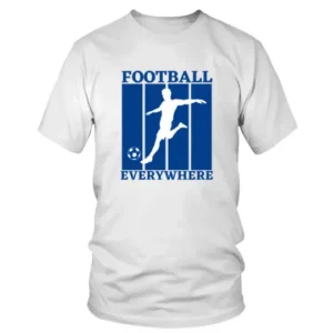 Football Everywhere in Blue Graphics T-shirt