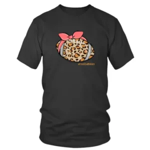 Football Mom in Leopard Print and Ribbon T-shirt