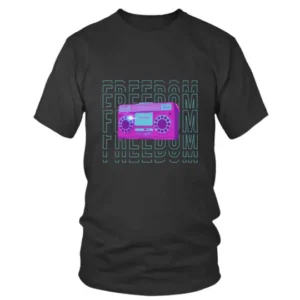 Freedom with Tape Rscorder in Vintage Style T-shirt