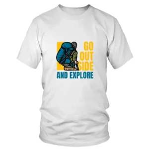 Go Outside and Explore in Blue and Yellow T-shirt