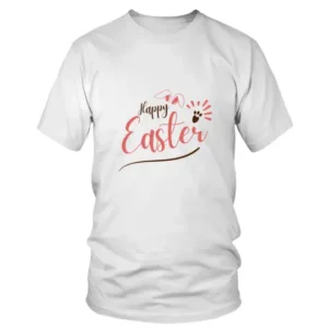 Happy Easter Bunny Ears and Foot Print T-shirt