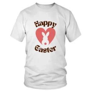 Happy Easter Bunny in Negative Space Heart T-shirt