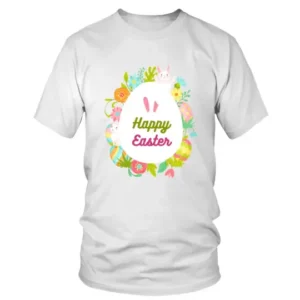 Happy Easter in a Middle of Large Egg with Flowers T-shirt