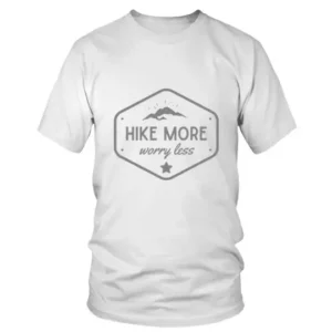 Hike More Worry Less with Mountain and Star T-shirt