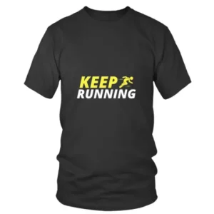 Keep Running in Yellow and White Color T-shirt