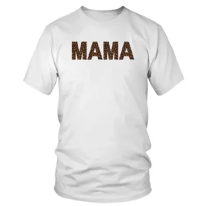 Leopard Pattern Mama Written T-shirt
