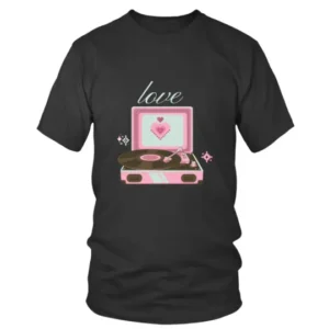 Love with Pink Hearts Music Player T-shirt