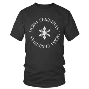Merry Christmas Written in Round Shape T-shirt