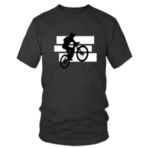 Minimalistic Black and White Cycle Art T-shirt