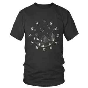 Moon and Mountains with Star Signs T-shirt