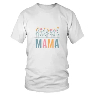 Multilcolored Mama with Flowers T-shirt