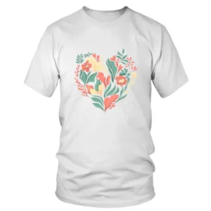 Multiple Colors Floral Heart T-shirt