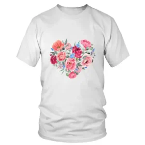 Multiple Flowers Large Heart T-shirt