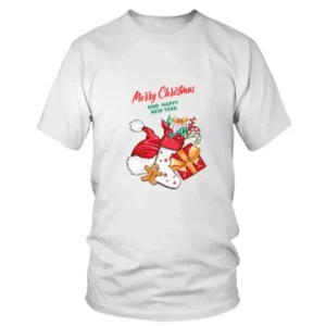 Multiple Gifts Merry Christmas Printed T-shirt