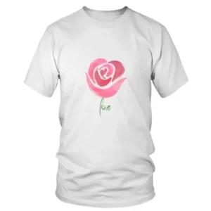 Pink Rose Green Love T-shirt