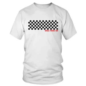 Race Mode On with Racing Flag Pattern Print T-shirt