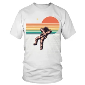 Retro Style Astronaute Sleeping T-shirt