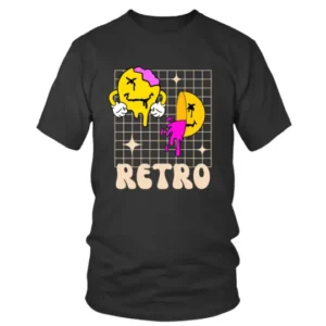 Retro with Pink and Yellow Color Emojies T-shirt