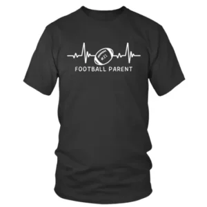 Rugby American Football Parent with Heart Beat T-shirt