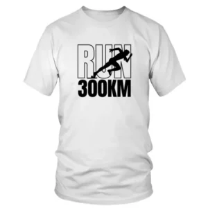 Run 300 KM in Black Graphics T-shirt