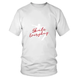 Skate Everyday in Red with White Graphics T-shirt