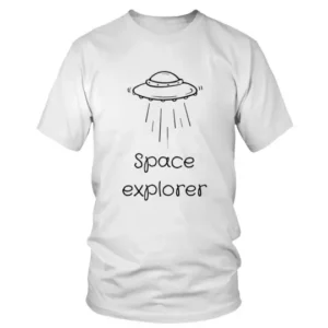 Space Explorer with UFO Sketch T-shirt