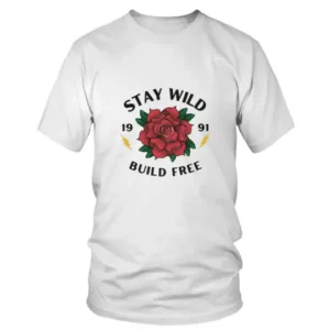 Stay Wild 1991 Build Free in Black T-shirt