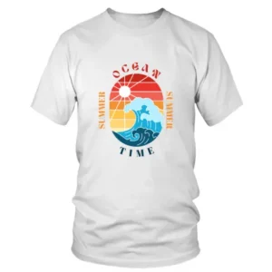 Summer Ocean Summer Time with Sea Wave T-shirt