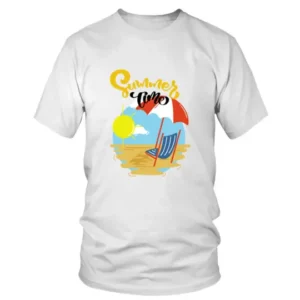 Summer Time with Beach View and Umbrella T-shirt