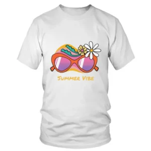 Summer Vibe with Glasses Ans Two Flowers T-shirt