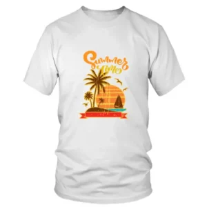 Summer Vibes with Multiple Colors and Trees Beach Side View T-shirt