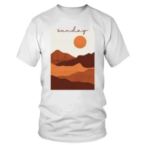 Sunday Sun on Mountains Drawing T-shirt