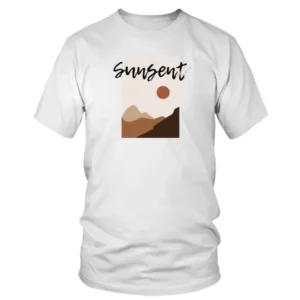 Sunsent Sun Set Written with Beautiful Natural Scenery T-shirt