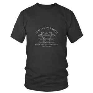 Surfing Paradise Black Beach San Diego California T-shirt